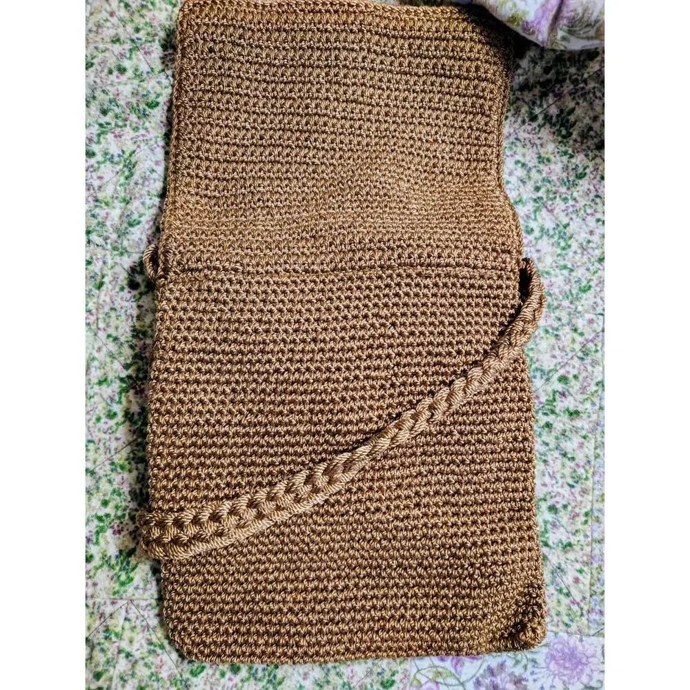 EUC THE SAK Classic Shoulder Cross Body Crochet Purse taupe/Brown